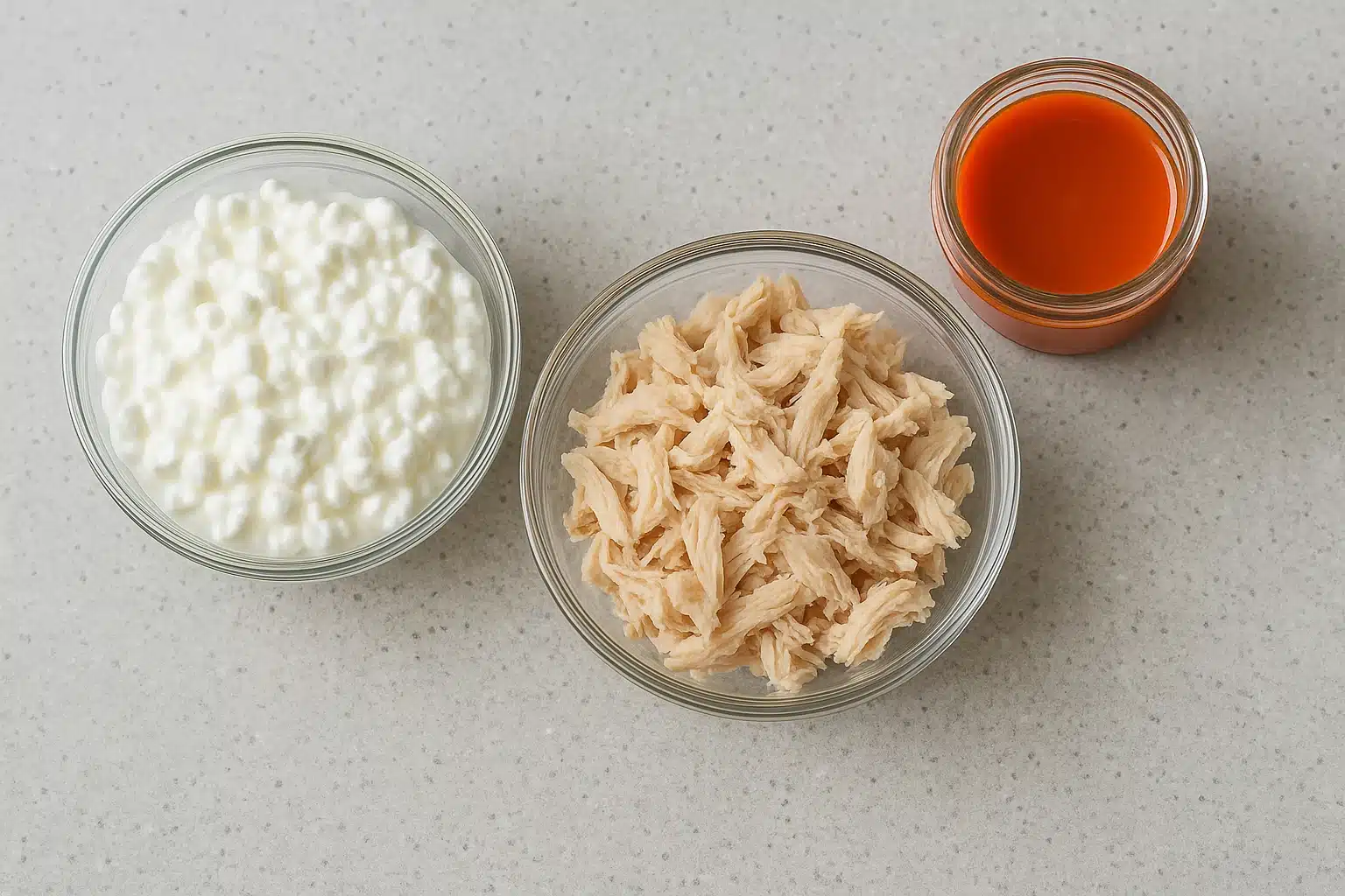 Buffalo chicken dip ingredients with cottage cheese