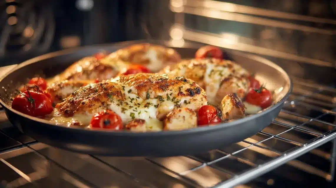 Grilled chicken Margherita cooking steps in home kitchen