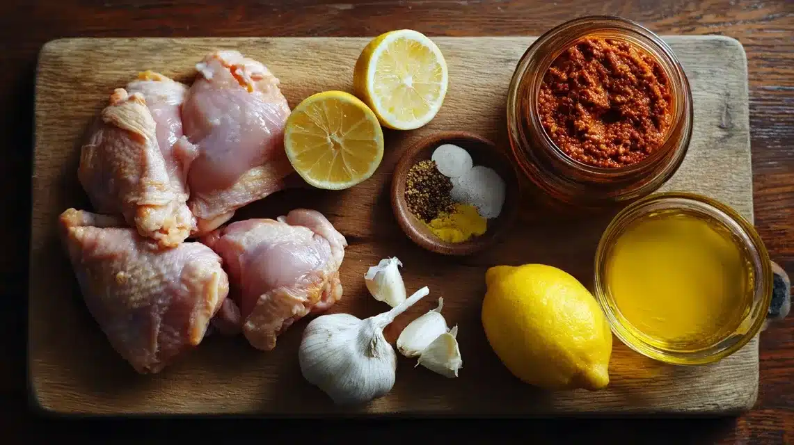 Harissa and honey chicken ingredients