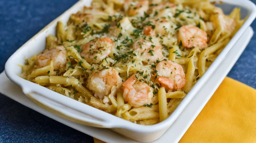 Shrimp Scampi Pasta Bake