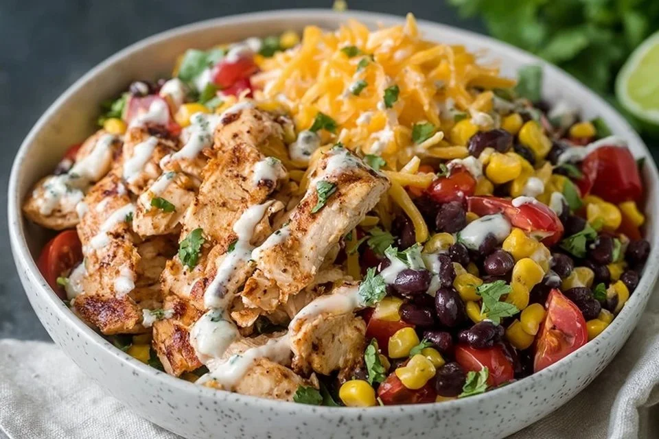 Zesty Southwest Chicken Salad with fresh ingredients and a spicy dressing